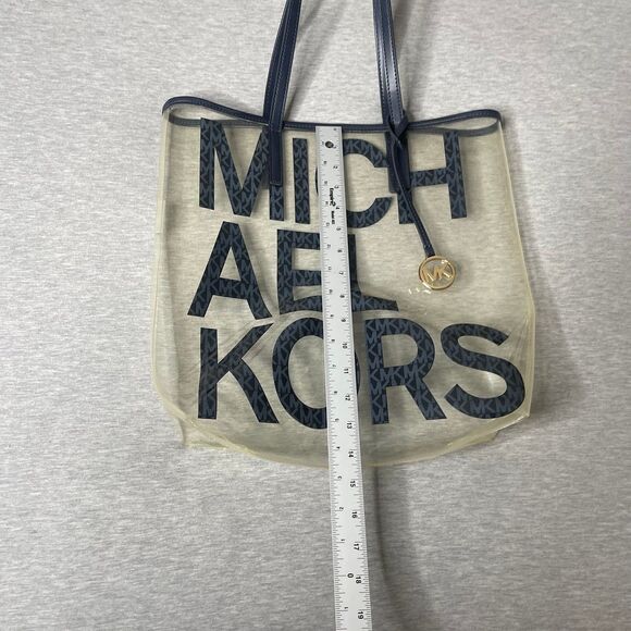 Michael Kors The Michael Large Graphic Signature Logo Clear Tote Bag - Picture 5 of 10